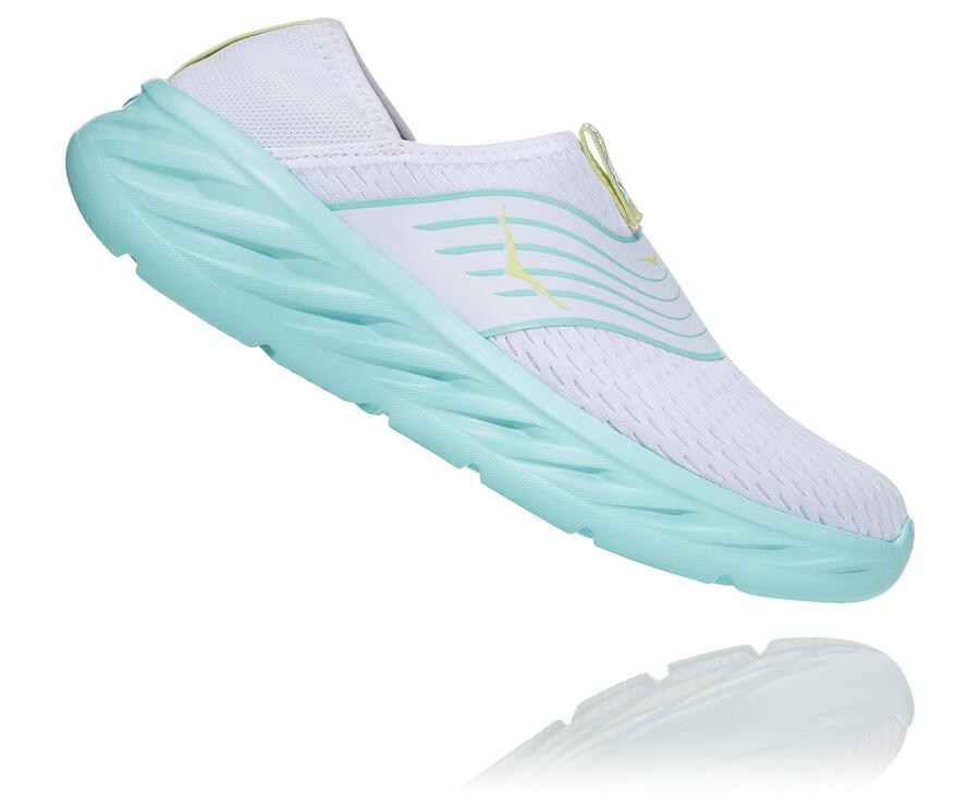 Sandalias Hoka One One Mujer - Ora Recovery - Blancas/Azules - TSN548326